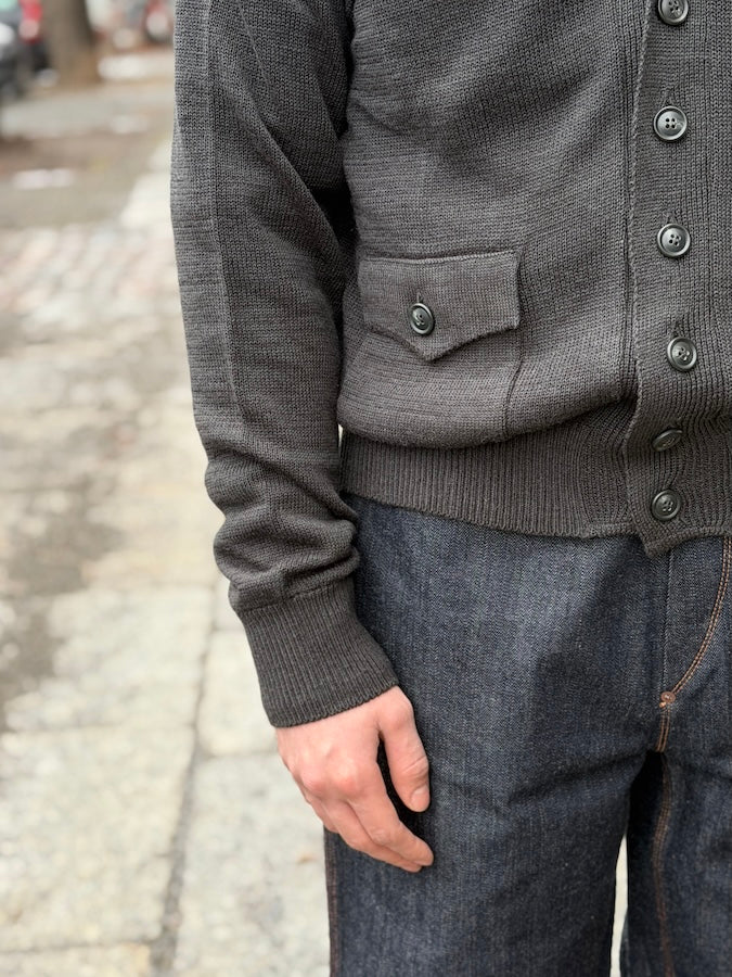 RAGTIME A-1 KNIT CARDIGAN - CHARCOAL MIX