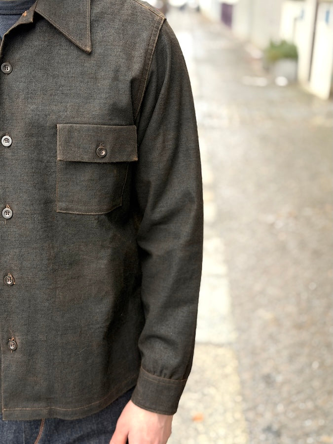 DOROMOLE SLUB YARN OPEN COLLAR NO LOOP SHIRTS