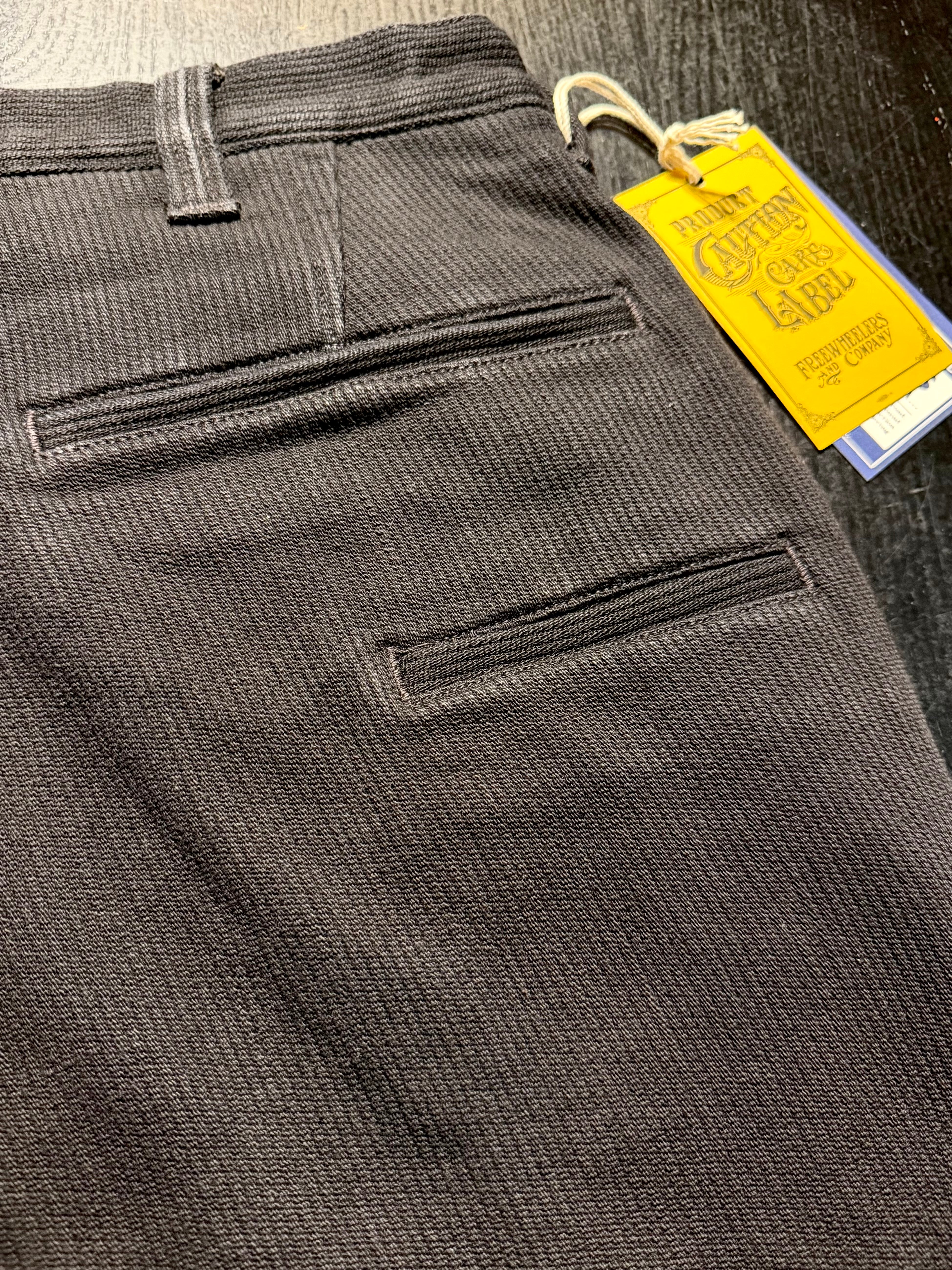 "BLACK ROGUE TROUSERS" - Yarn-dyed Rude Black