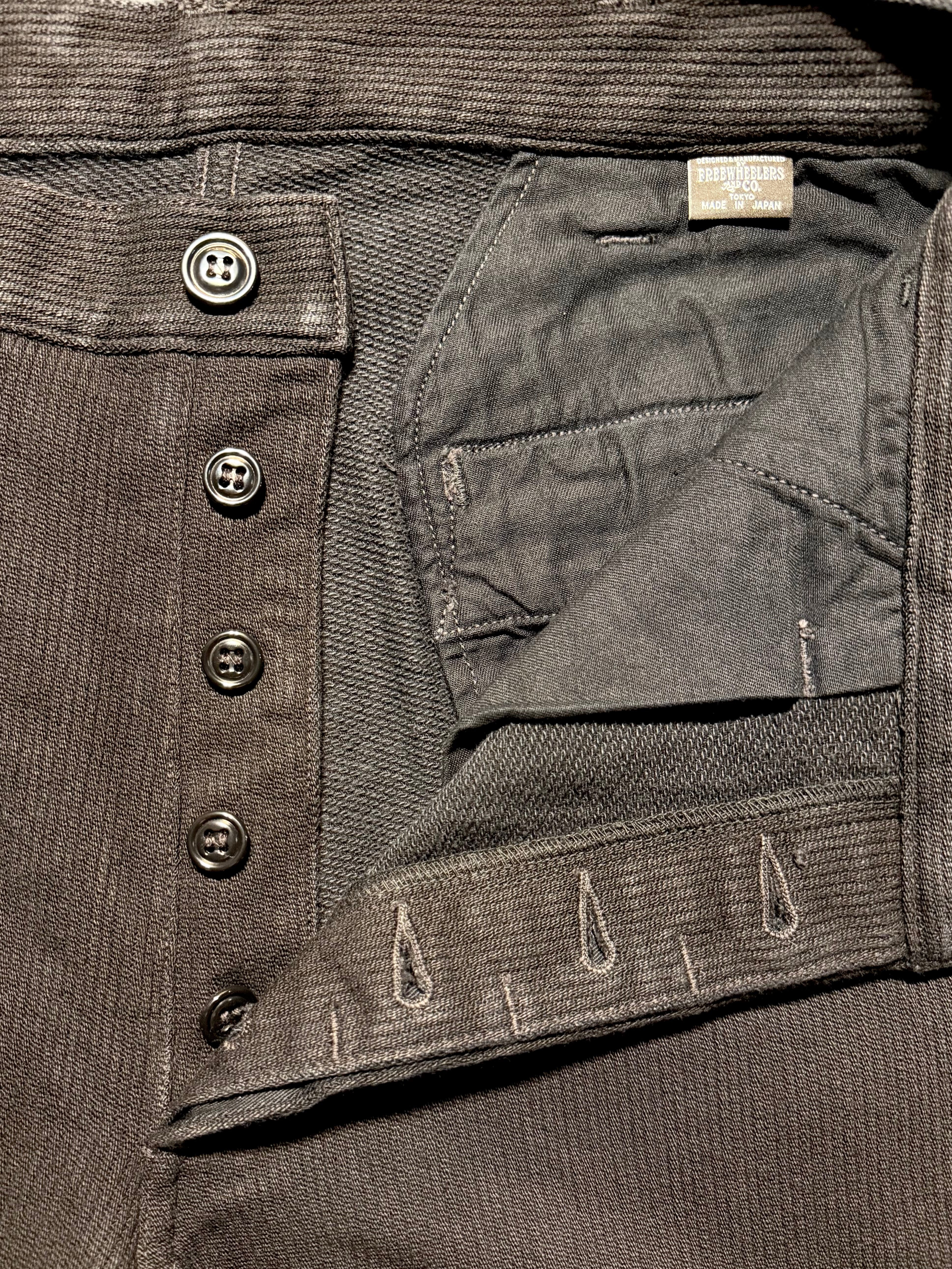 "BLACK ROGUE TROUSERS" - Yarn-dyed Rude Black