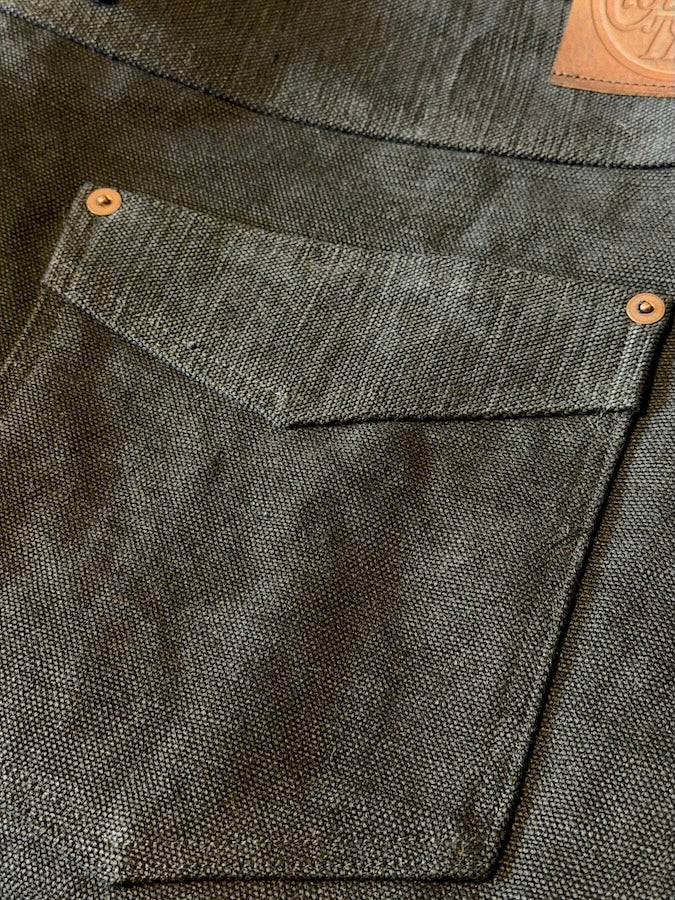 GARAGE VOLT CANVAS W-19 BUCKLE BACK PANTS 15oz Black Faded Canvas fabric