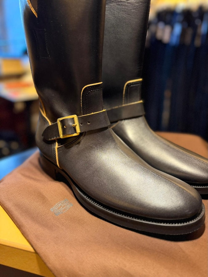 Engineer Boots - Gustave Cowhide - Black Overdyed