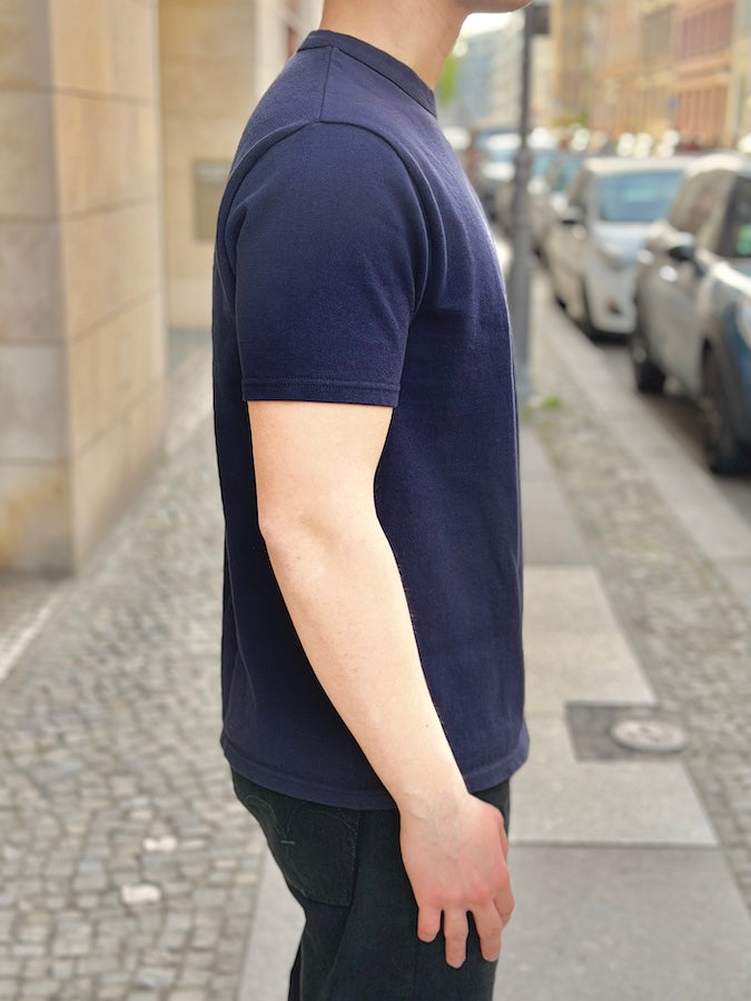 1930s Vintage Structure - 8.5oz Loopwheeled T-Shirt - Blue.Black