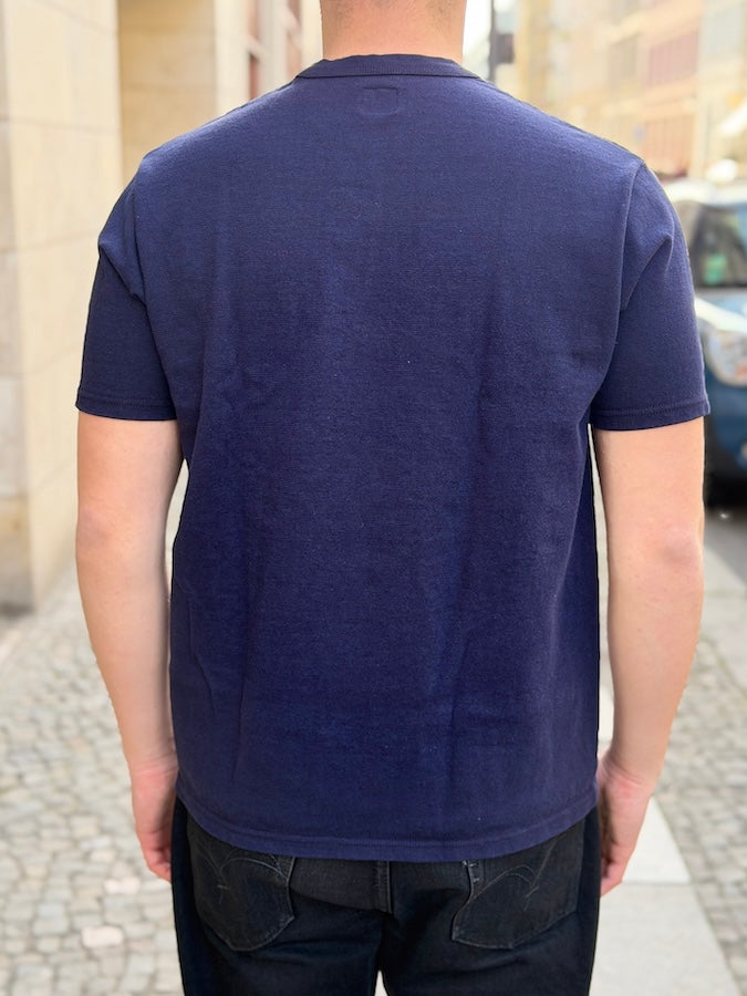 1930s Vintage Structure - 8.5oz Loopwheeled T-Shirt - Blue.Black