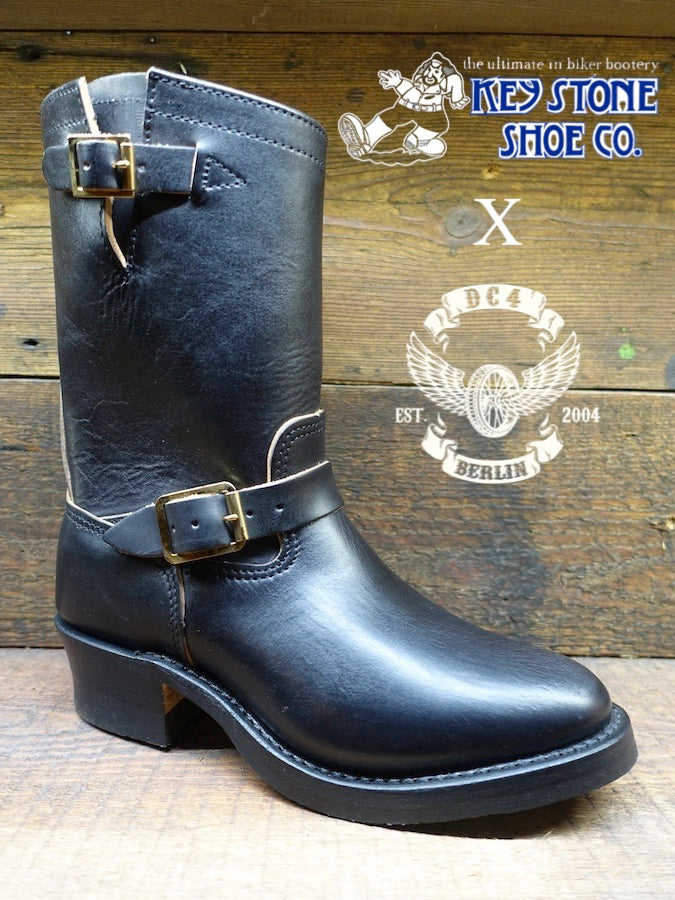 DC4 x KEYSTONE Special Collaboration - Horsebutt Engineer Boots -Brass Buckles