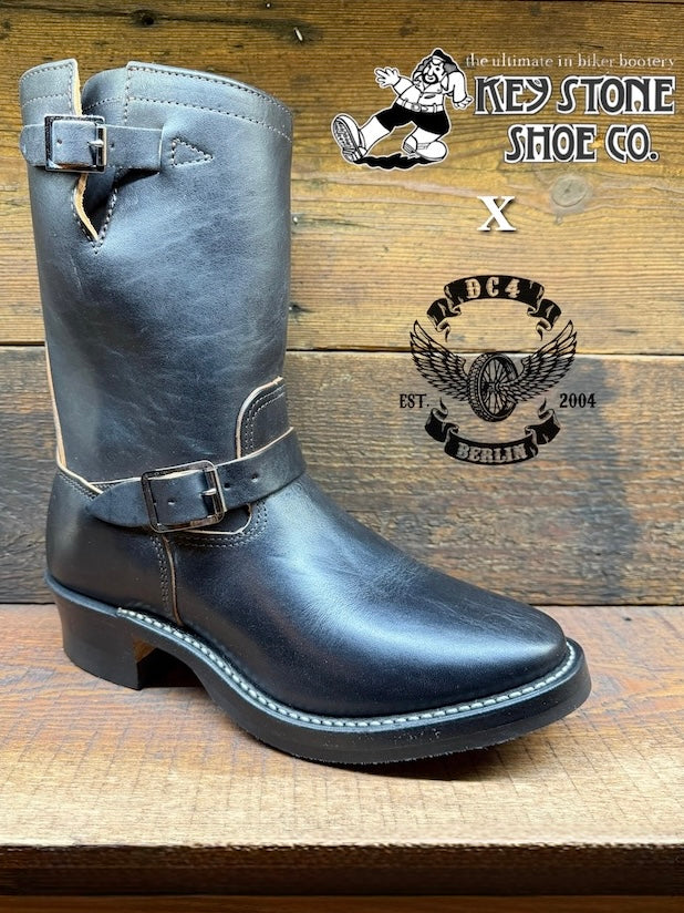 DC4 x KEYSTONE Special Collaboration - Horsebutt Engineer Boots -Silver Buckles