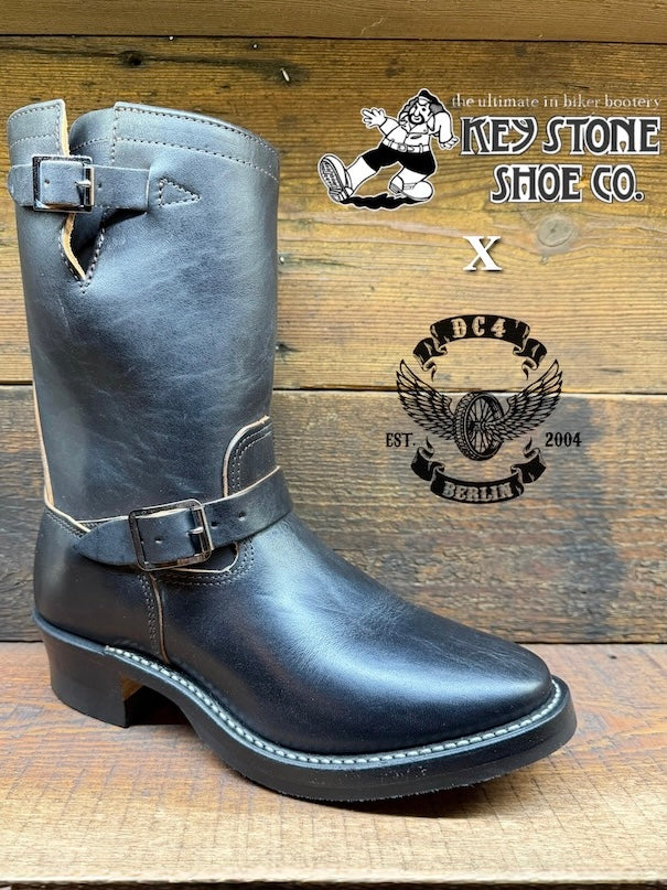 DC4 x KEYSTONE Special Collaboration - Horsebutt Engineer Boots -Silver Buckles
