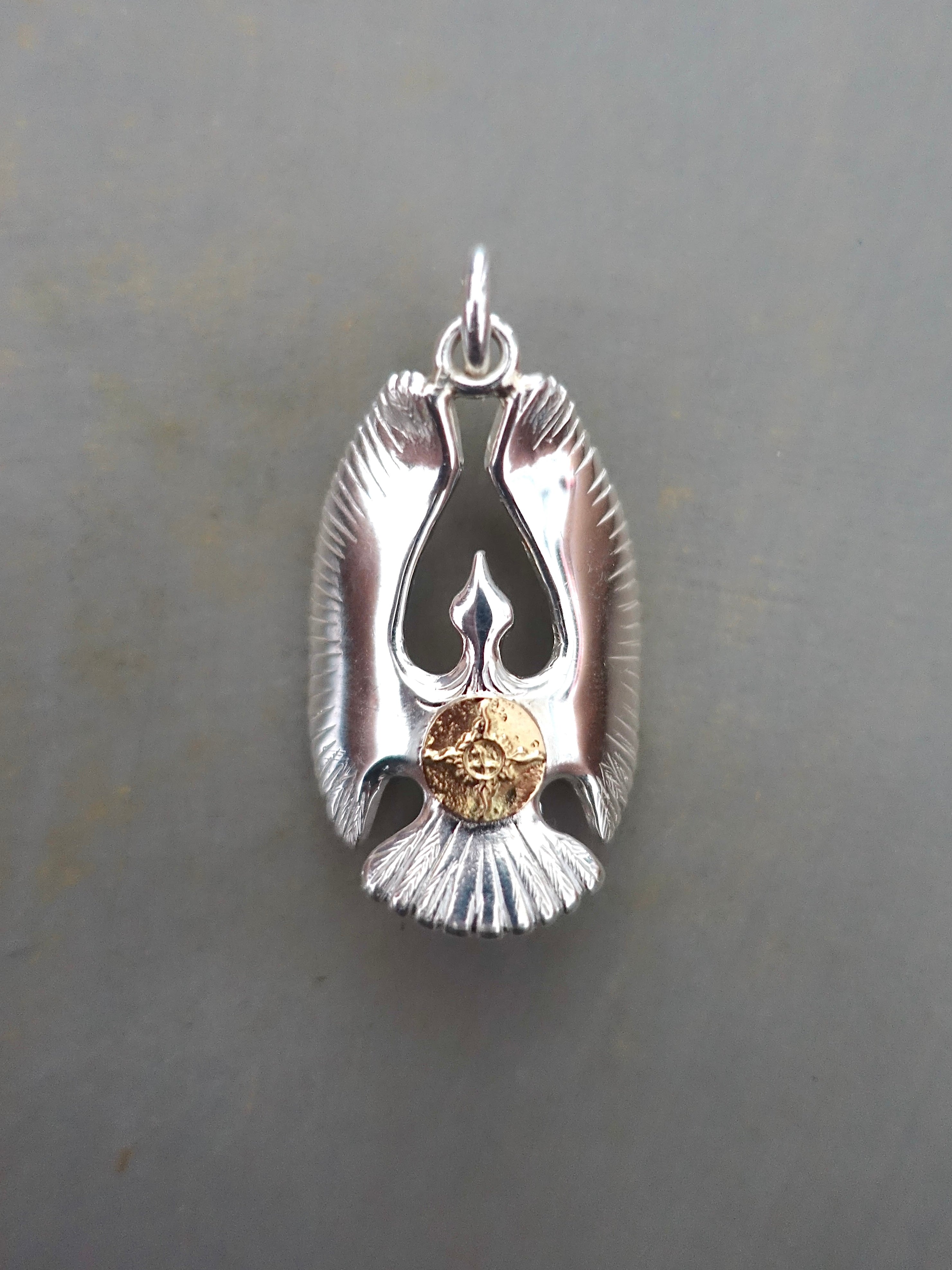 P-092 - Eagle Pendant with 18K Gold