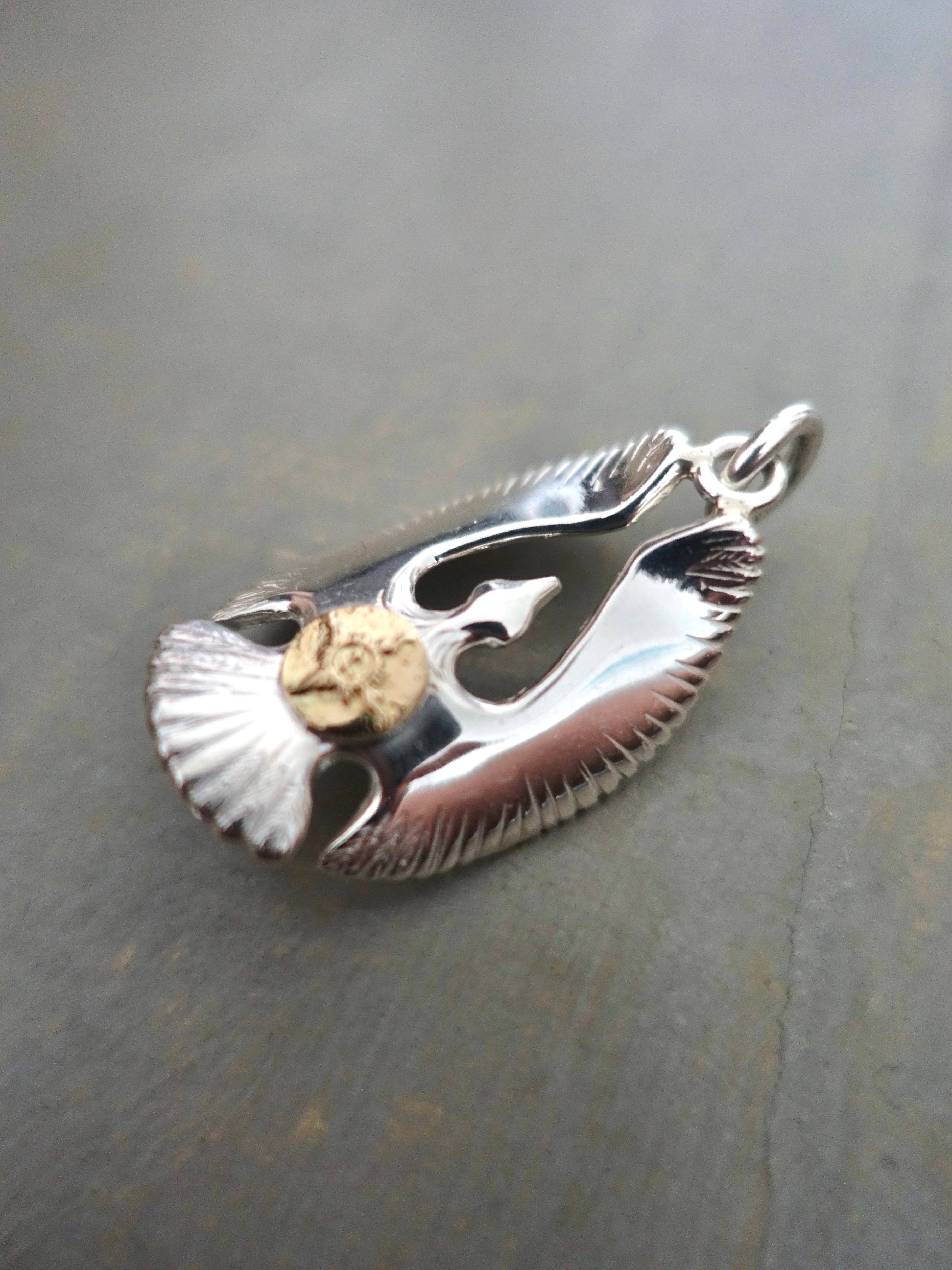 P-092 - Eagle Pendant with 18K Gold