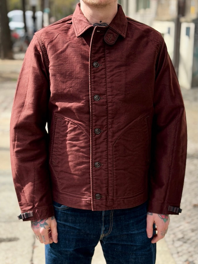 "DECK WORKER JACKET" - 1940~1950s U.S.NAVY MILITARY IMAGE CLOTHING - Dark Red Brown