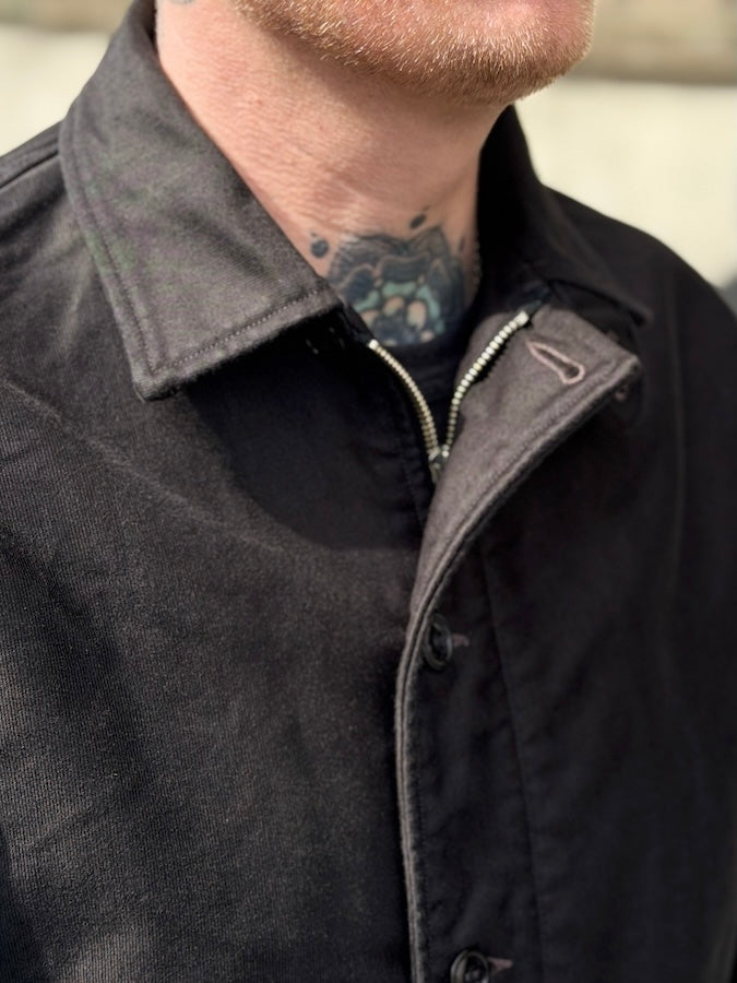 "DECK WORKER JACKET" - 1940~1950s U.S.NAVY MILITARY IMAGE CLOTHING - Jet Black