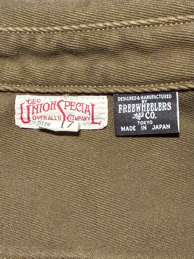 "Gemsa" WORK SHIRT - UNION SPECIAL OVERALLS - 1930s STYLE WORK SHIRT - Khaki Olive