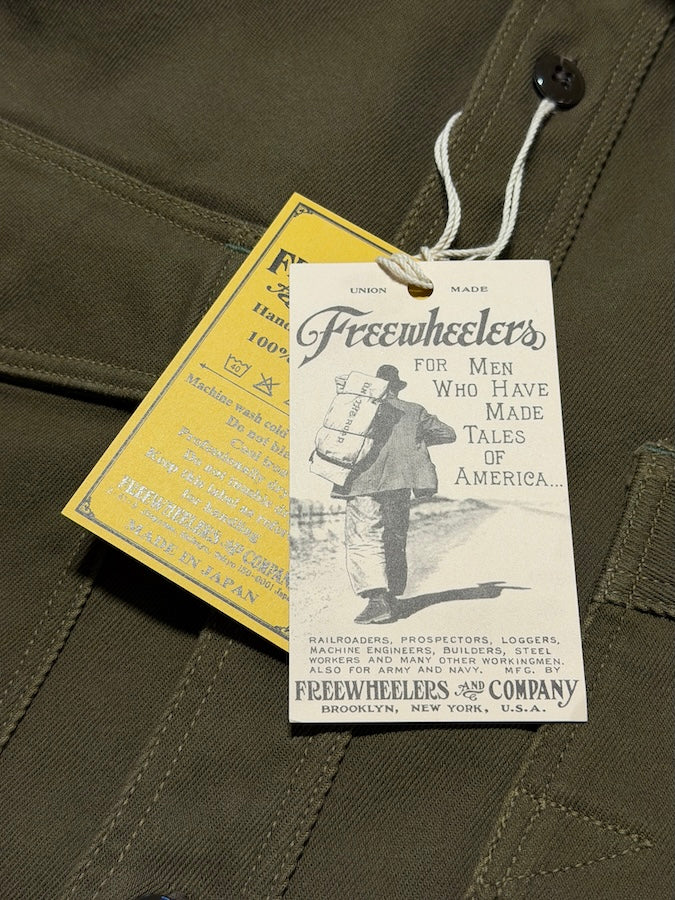 "Gemsa" WORK SHIRT - UNION SPECIAL OVERALLS - 1930s STYLE WORK SHIRT - Khaki Olive