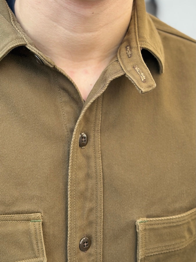 "Gemsa" WORK SHIRT - UNION SPECIAL OVERALLS - 1930s STYLE WORK SHIRT - Khaki Olive
