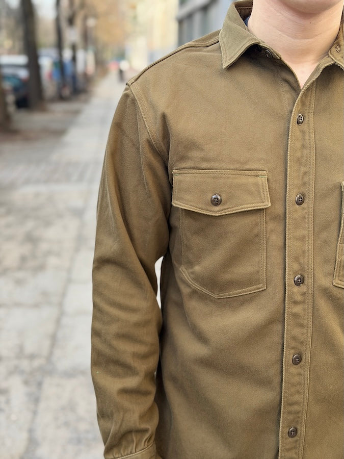 "Gemsa" WORK SHIRT - UNION SPECIAL OVERALLS - 1930s STYLE WORK SHIRT - Khaki Olive