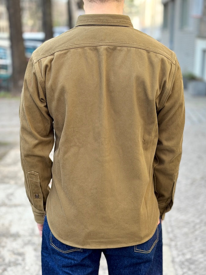 "Gemsa" WORK SHIRT - UNION SPECIAL OVERALLS - 1930s STYLE WORK SHIRT - Khaki Olive
