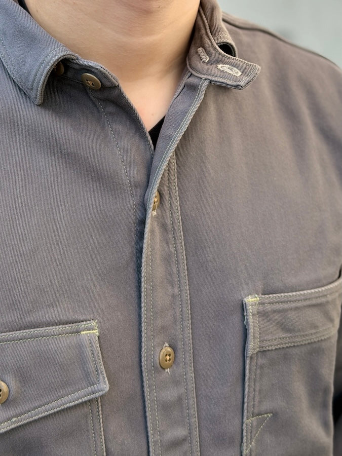 "Gemsa" WORK SHIRT - UNION SPECIAL OVERALLS - 1930s STYLE WORK SHIRT - Steel Gray