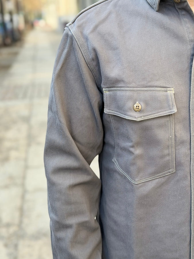 "Gemsa" WORK SHIRT - UNION SPECIAL OVERALLS - 1930s STYLE WORK SHIRT - Steel Gray