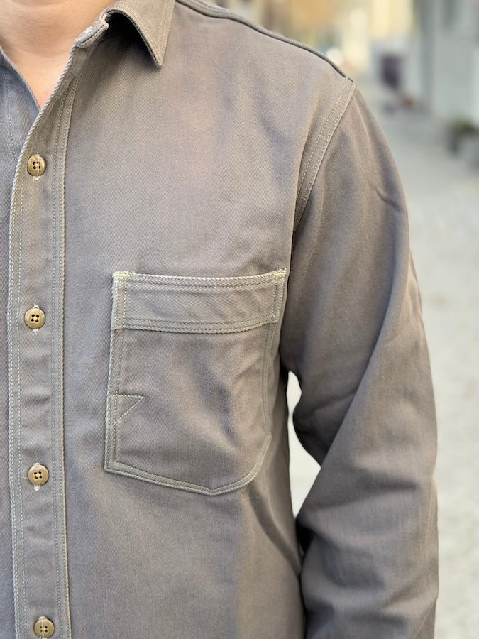 "Gemsa" WORK SHIRT - UNION SPECIAL OVERALLS - 1930s STYLE WORK SHIRT - Steel Gray