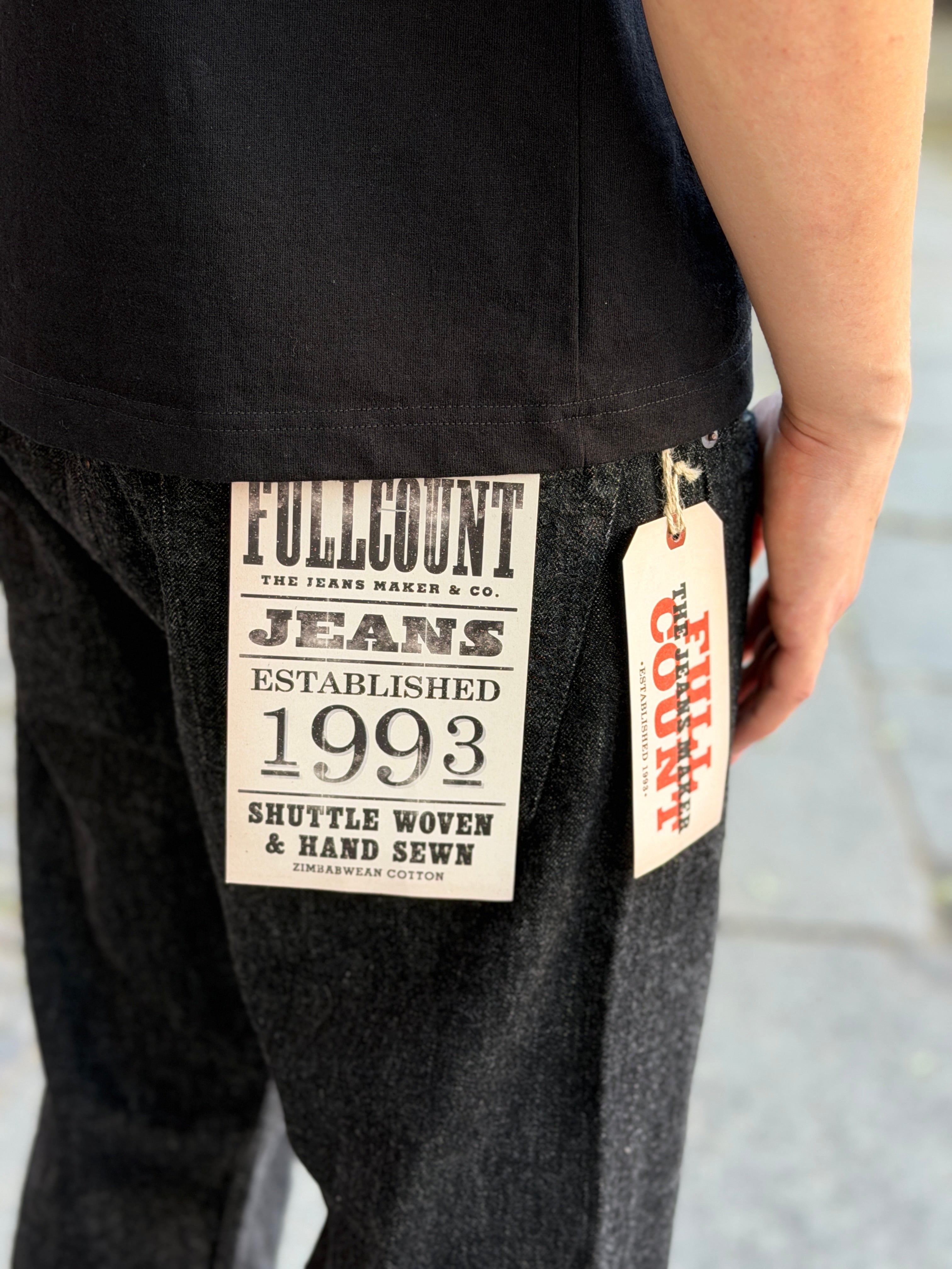 1108BKSS - Slim Straight  ( SUPER SMOOTH ) Denim - 11.5oz Black Selvedge Denim - One Washed