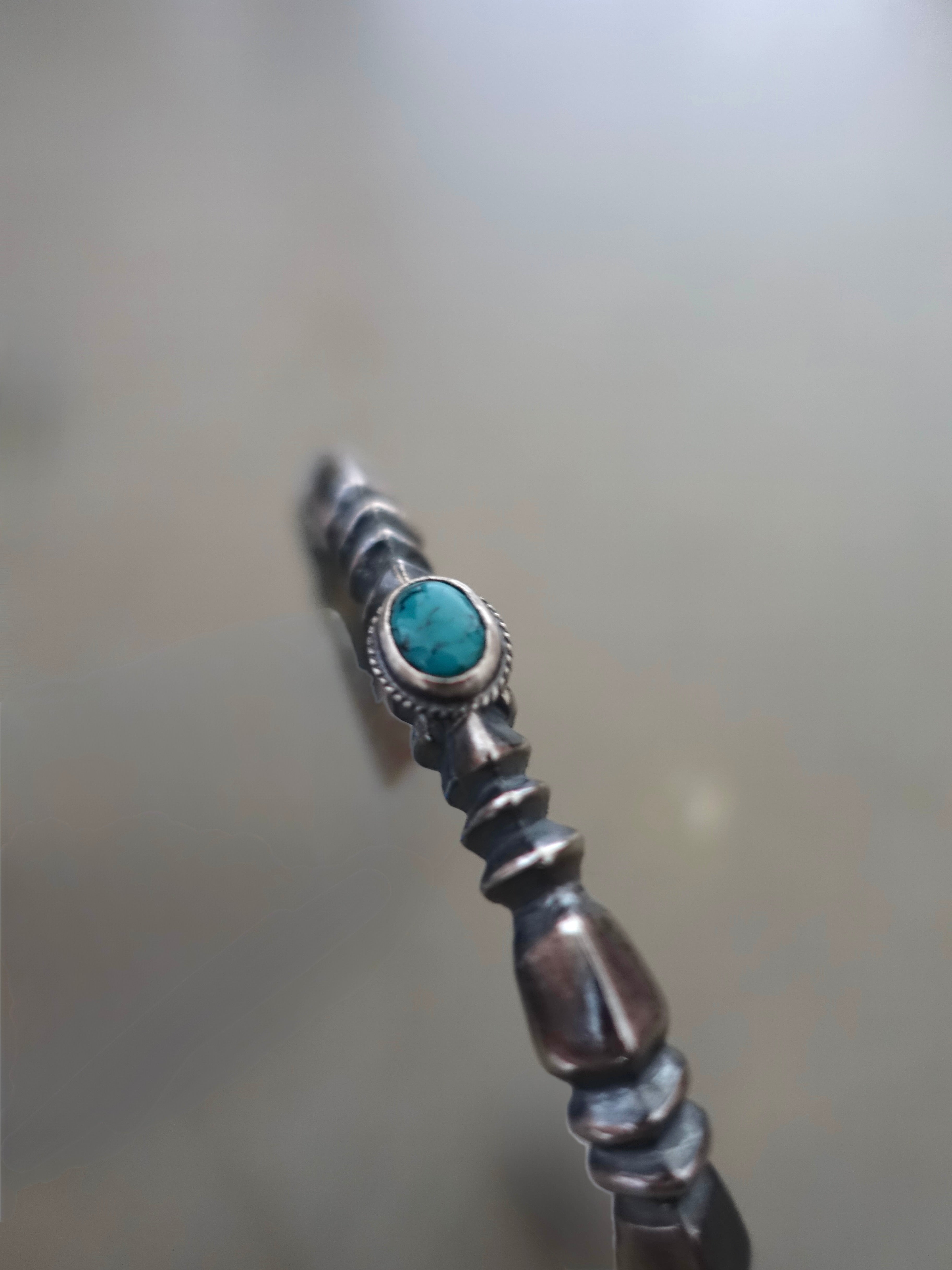 BR-290 - Butterfly Sand Cast bungle with Turquoise C - Size L