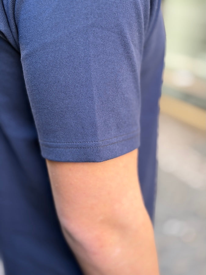 Vintage Style Medium Weight Jersey  "40s POWER WEAR PRINTED LABEL" - Pocket T-Shirt - Dry Navy