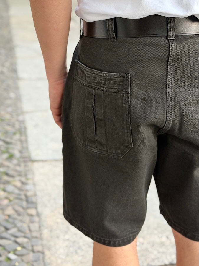 "BAKERSFIELD" Cut-Length Trouser Shorts - Yarn-dyed Ink Black