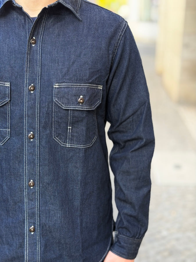 "BIRNER" 1930 - 1940's Mechanic Shirt - UNION SPECIAL OVERALLS - 8.5oz Indigo Denim