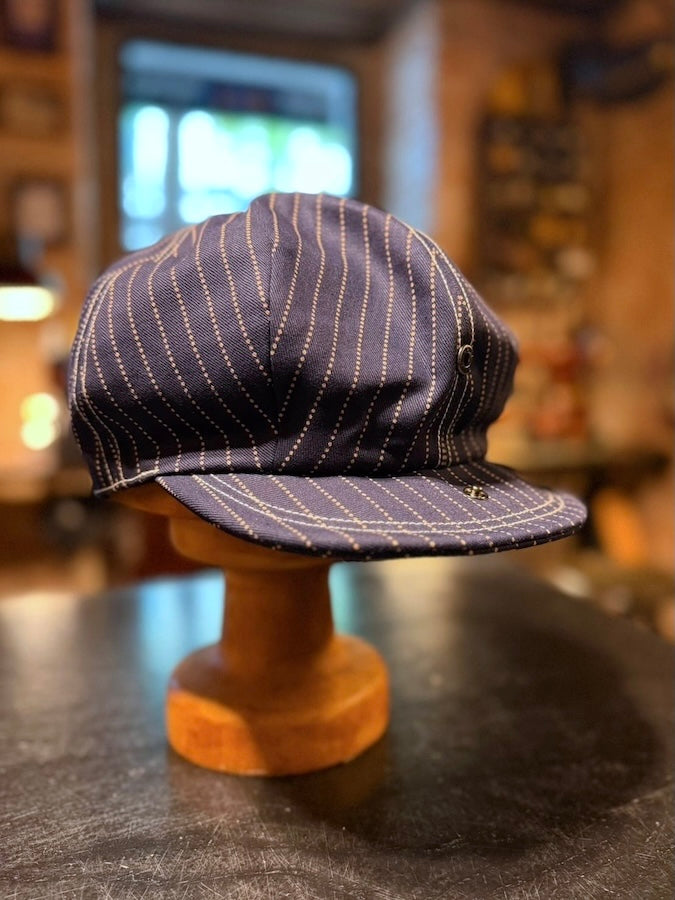 "CASSADY" 1910 - 1920's Style Casquette - UNION SPECIAL OVERALLS Indigo Wabash Stripe