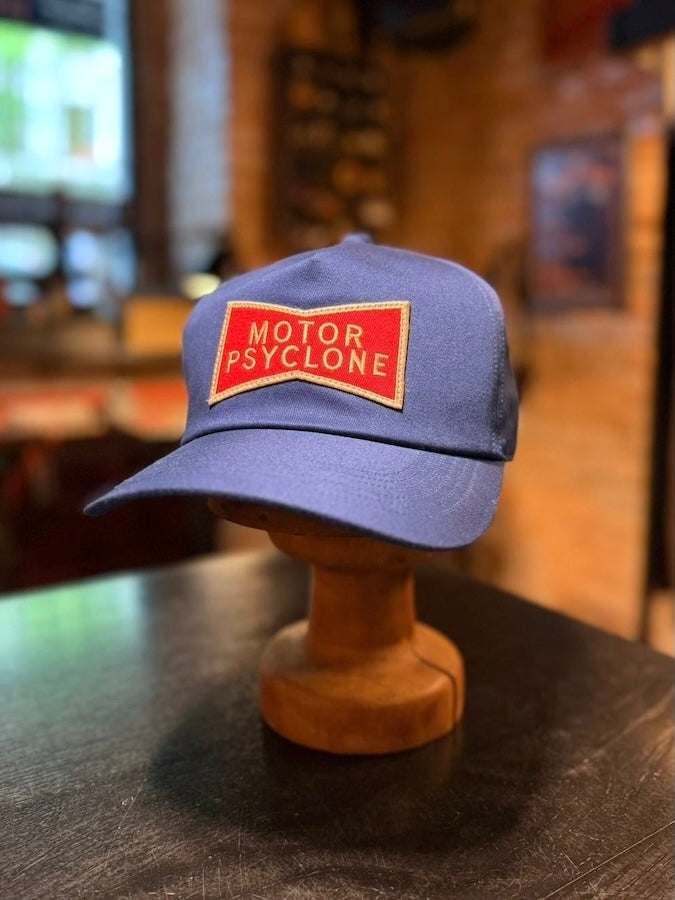 "SMOKE 'EM" 1960's Style Trucker Cap - MOTOR PSYCLONE GARAGE SERIES Blue