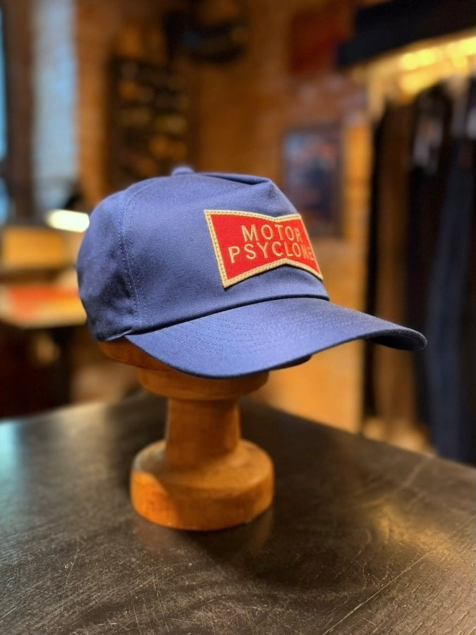 "SMOKE 'EM" 1960's Style Trucker Cap - MOTOR PSYCLONE GARAGE SERIES Blue