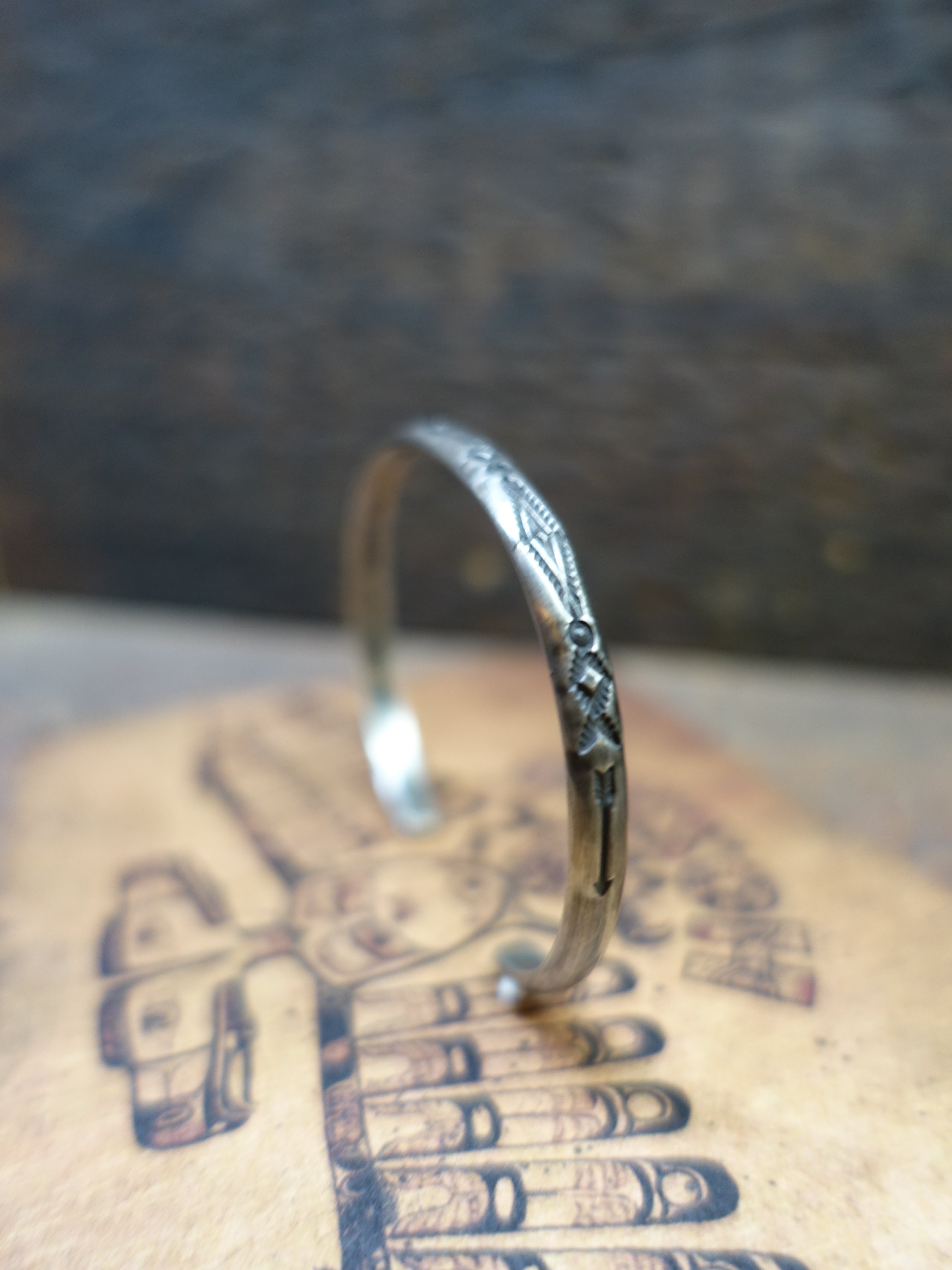 HOZHO ホゾ　バングル HOZHO - Native Stamp 1 - Silver Bangle