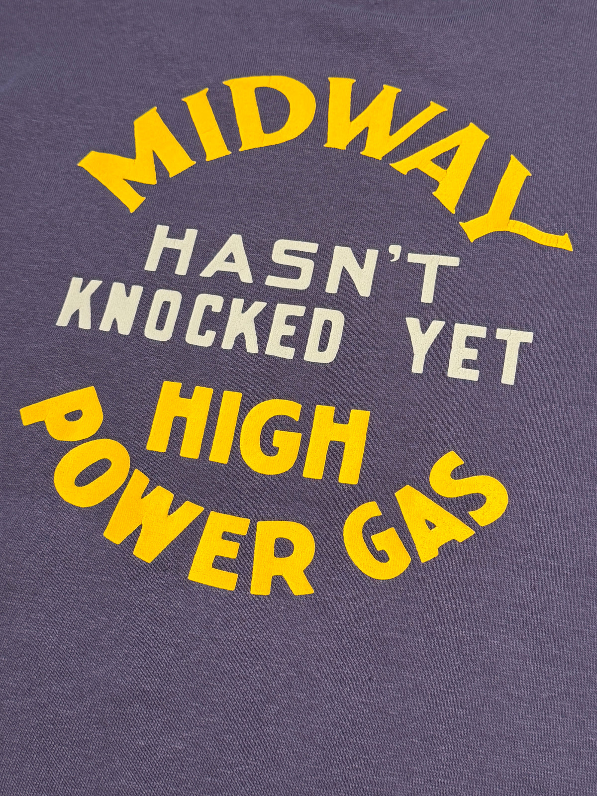 " MIDWAY HIGH POWER GAS " - Vintage Style Medium Weight Jersey  "40s POWER WEAR PRINTED LABEL"