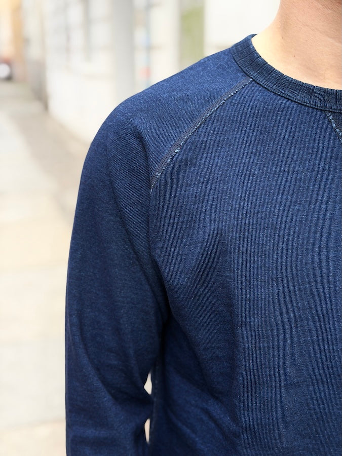 5413-ID - Dark Indigo Dyed - 11oz Super Heavyweight Jersey Sweatshirt-Raglan