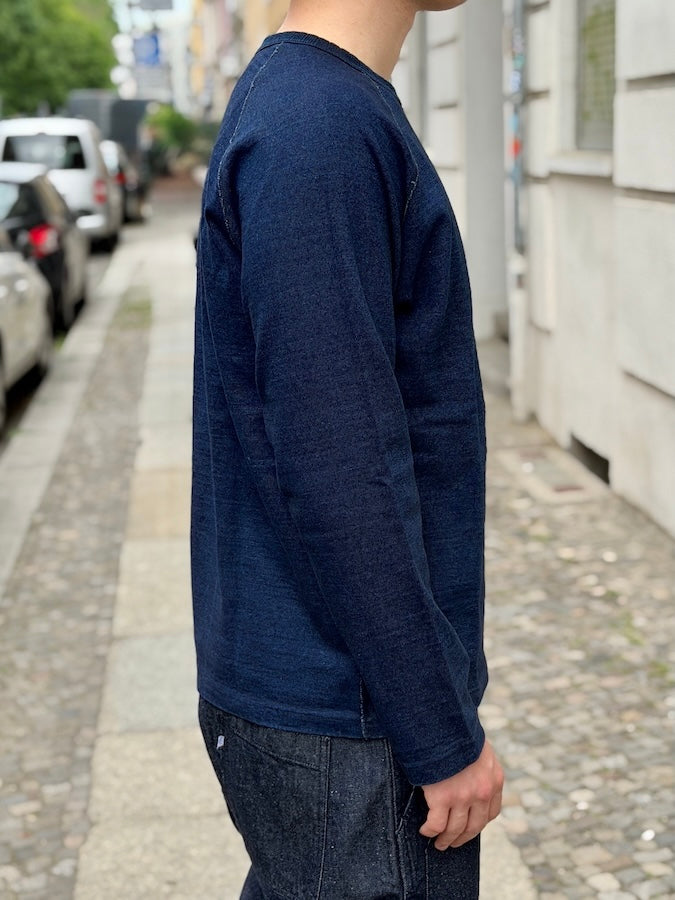 5413-ID - Dark Indigo Dyed - 11oz Super Heavyweight Jersey Sweatshirt-Raglan