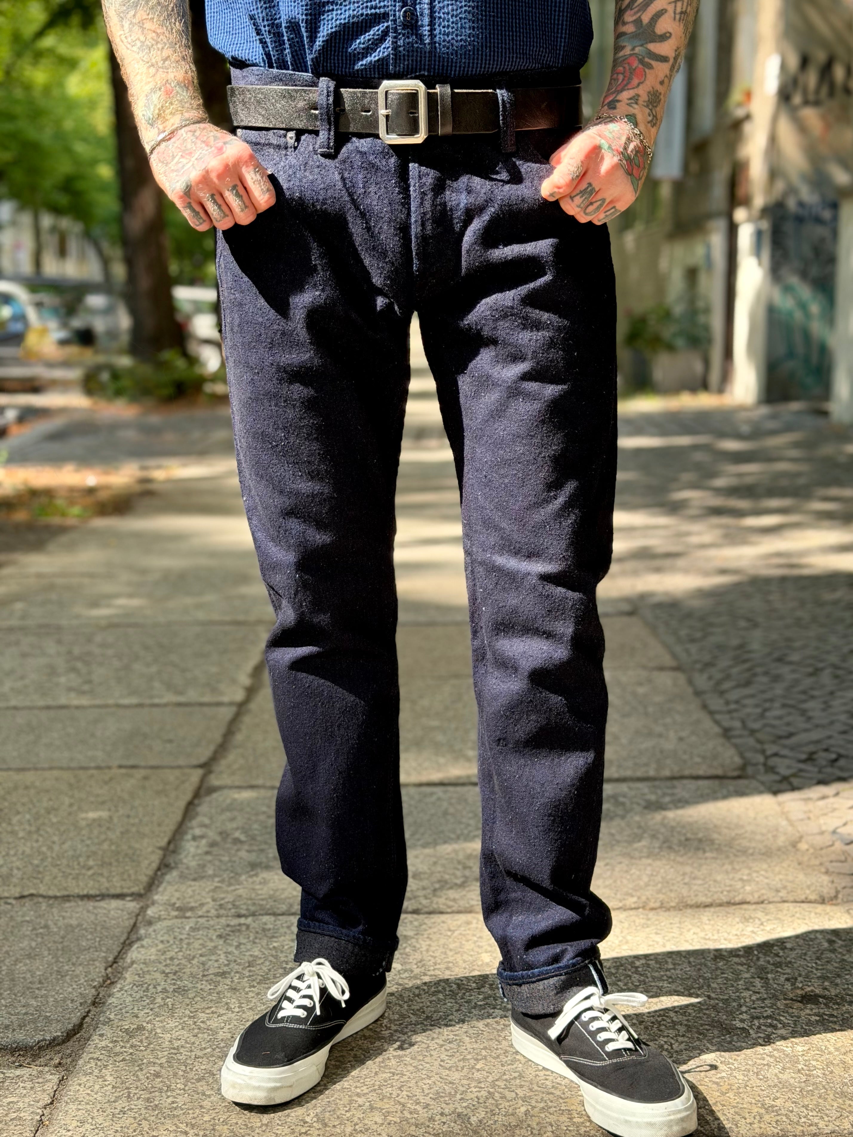 DNP-013-IDSM - 16oz Double Nep Indigo-Sumi Selvedge Denim - Slim Tapered