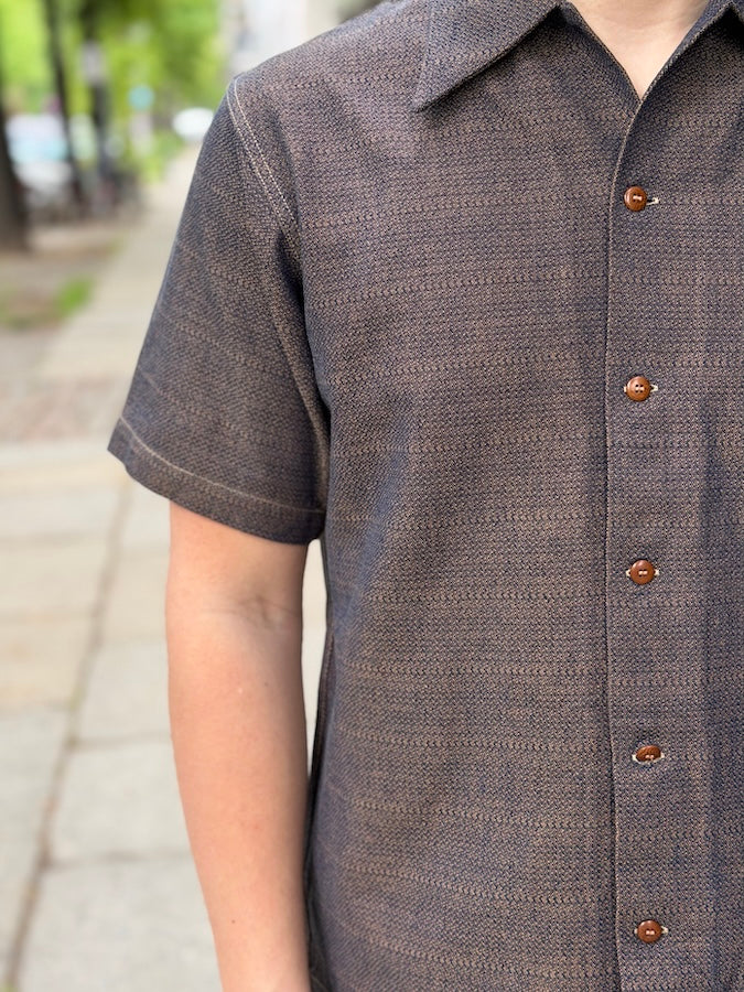 SOS26-KSK Kanoko Aimadara Open Collar Shirt