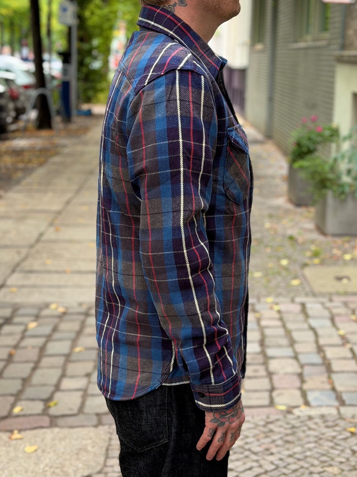 14.5oz Heavy Flannel Shirt - 502653 - Blue
