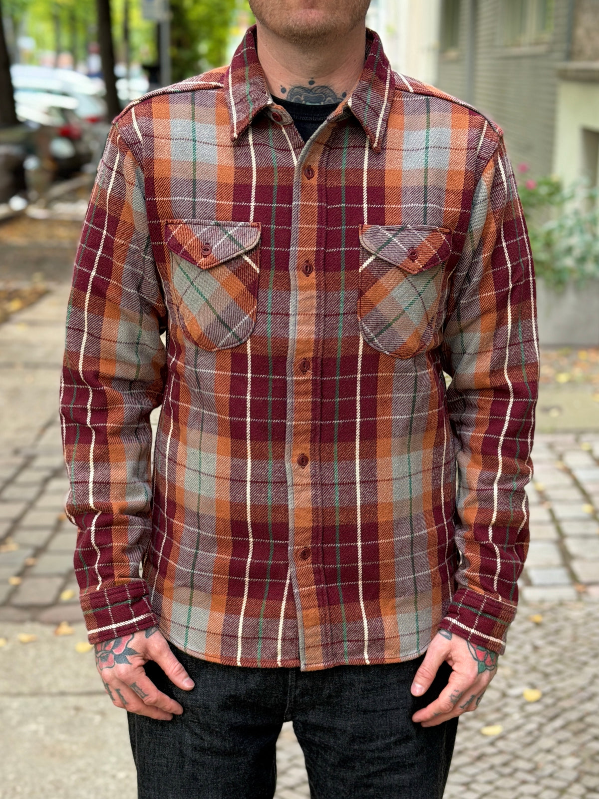 14.5oz Heavy Flannel Shirt - 502653 - Wine