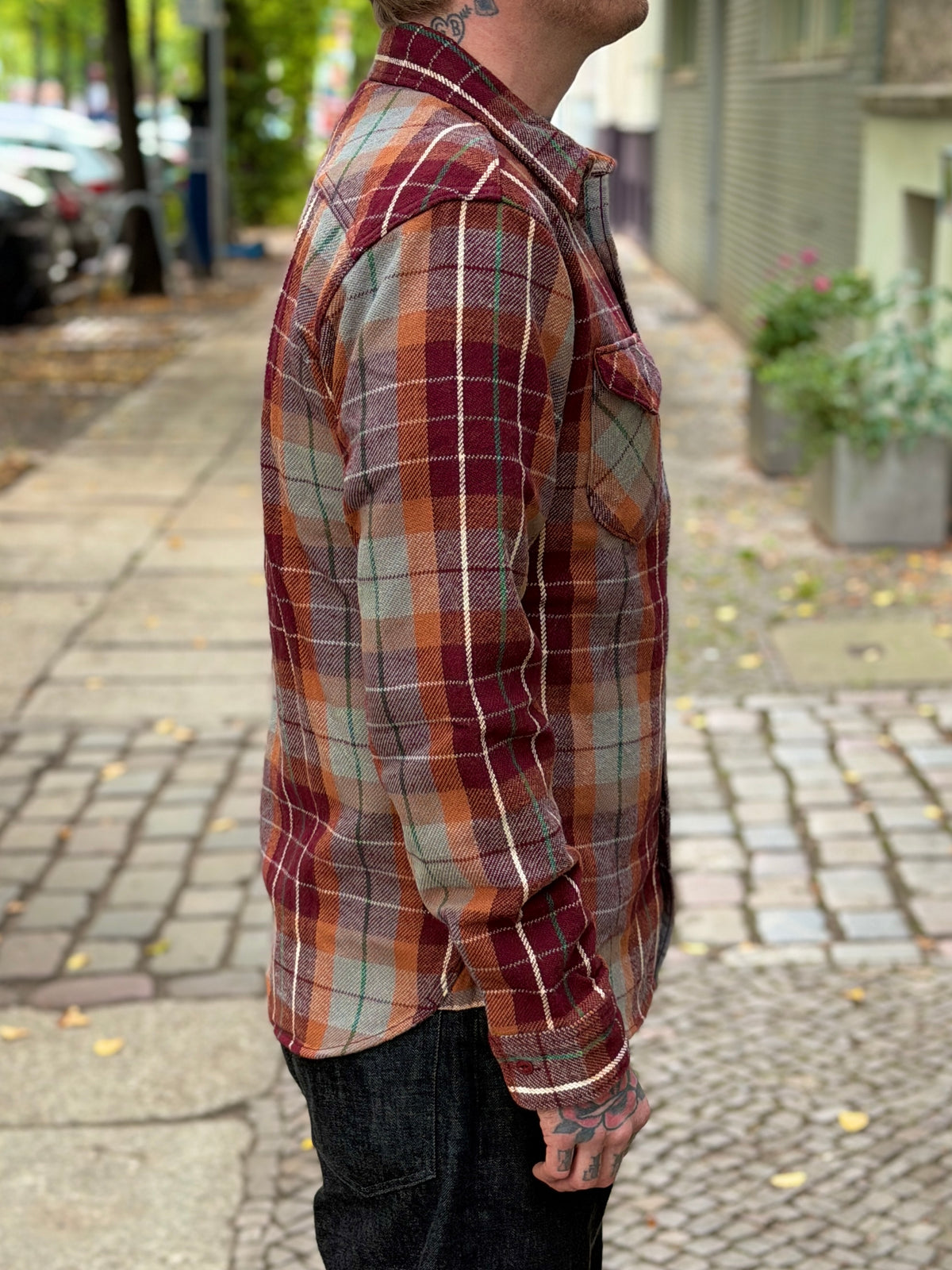 14.5oz Heavy Flannel Shirt - 502653 - Wine