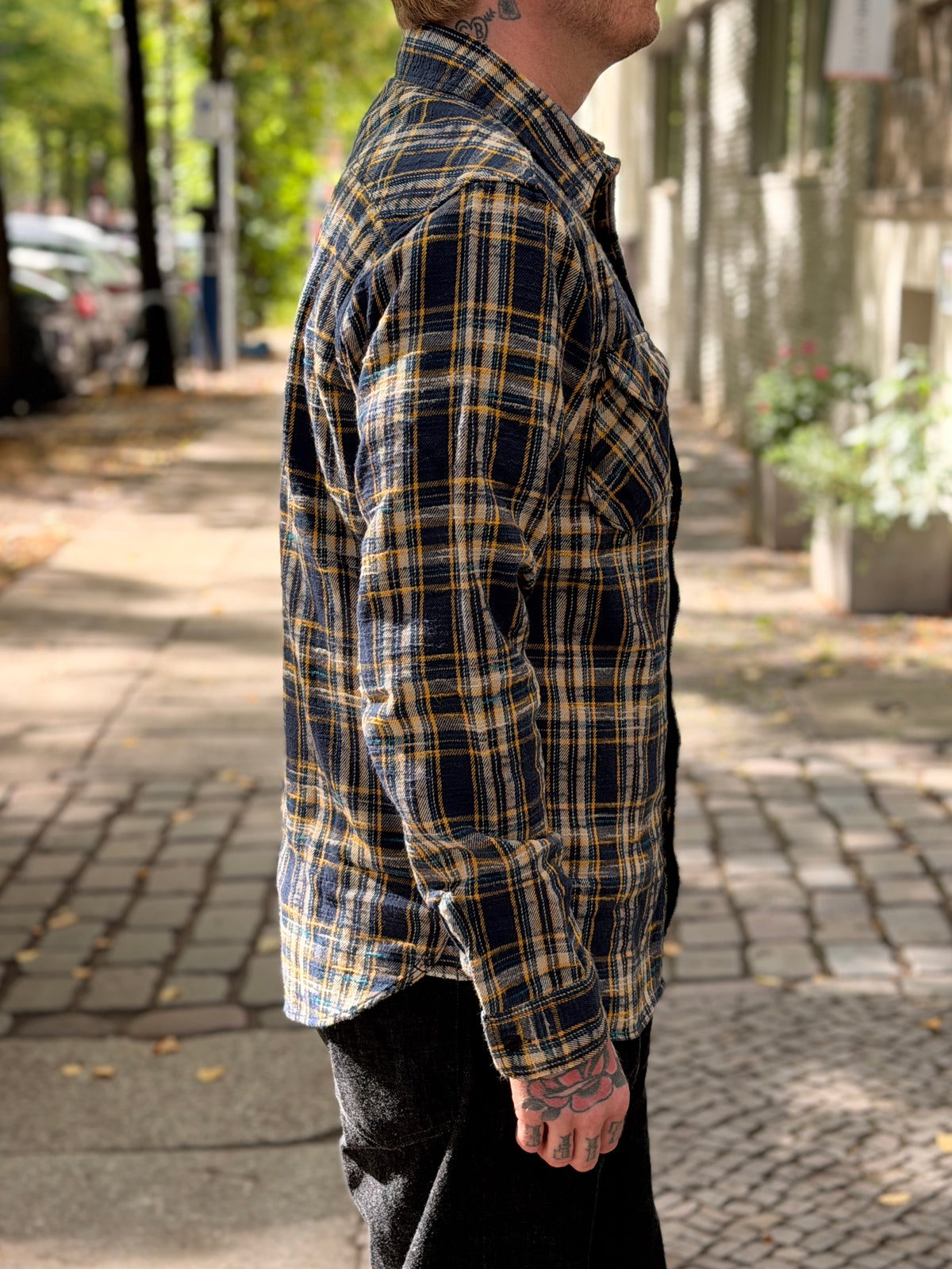 14.5oz Heavy Flannel Shirt - Slubby - 502655 - Navy