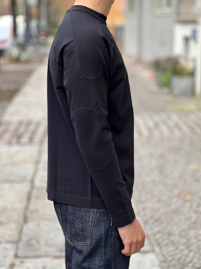 A.G.SPALDING & BROS - Loopwheeled Long Sleeve - COTTON JERSEY FOOTBALL SHIRT - Black