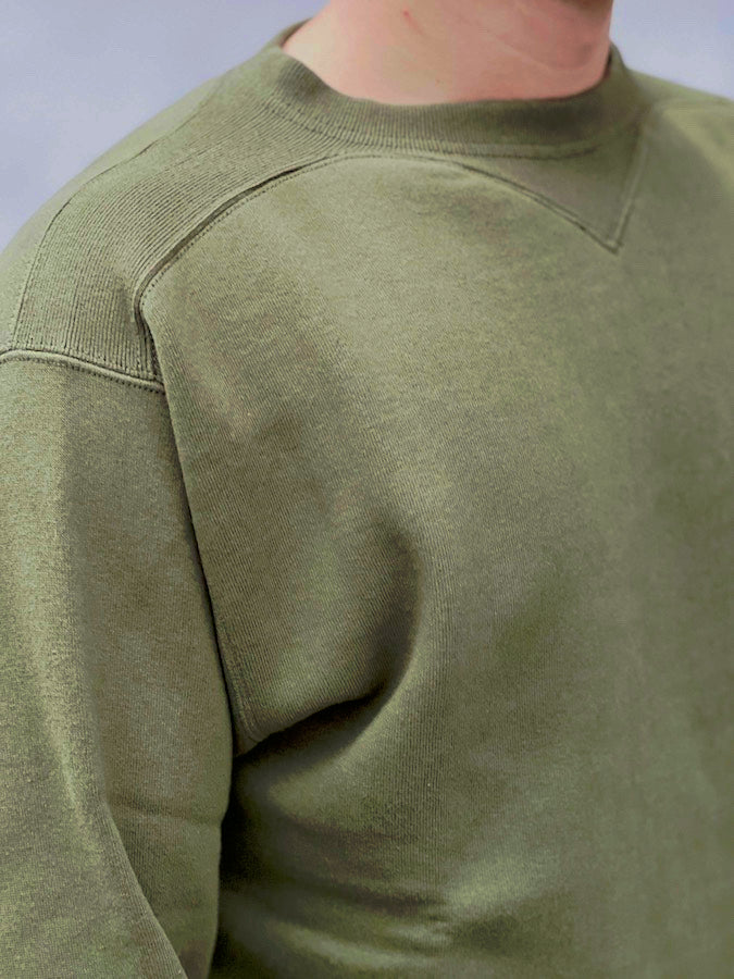 Loopwheeled Sweatshirt - FOOTBALL SHIRT - Olive Drab
