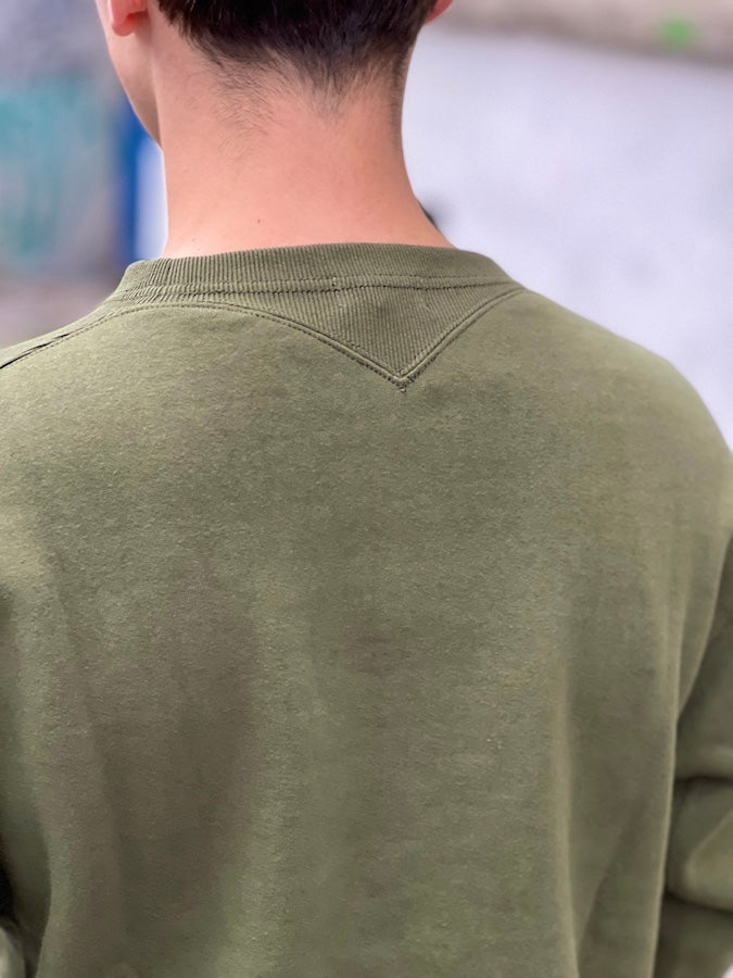 Loopwheeled Sweatshirt - FOOTBALL SHIRT - Olive Drab