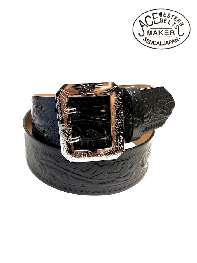 ACE WESTERN BELTS ★ Style No.900B ★ Handmade Vintage Reproduction Cowboy Western Belt - Black