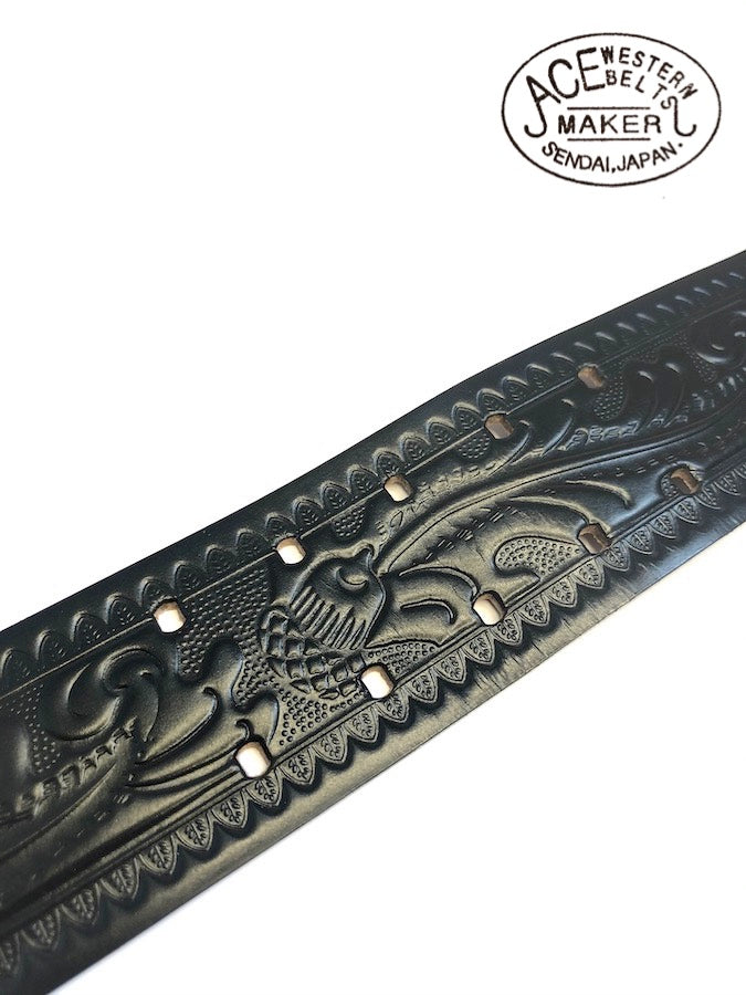 ACE WESTERN BELTS ★ Style No.900B ★ Handmade Vintage Reproduction Cowboy Western Belt - Black