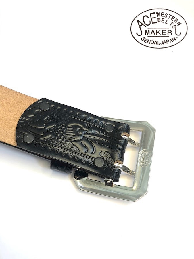 ACE WESTERN BELTS ★ Style No.900B ★ Handmade Vintage Reproduction Cowboy Western Belt - Black