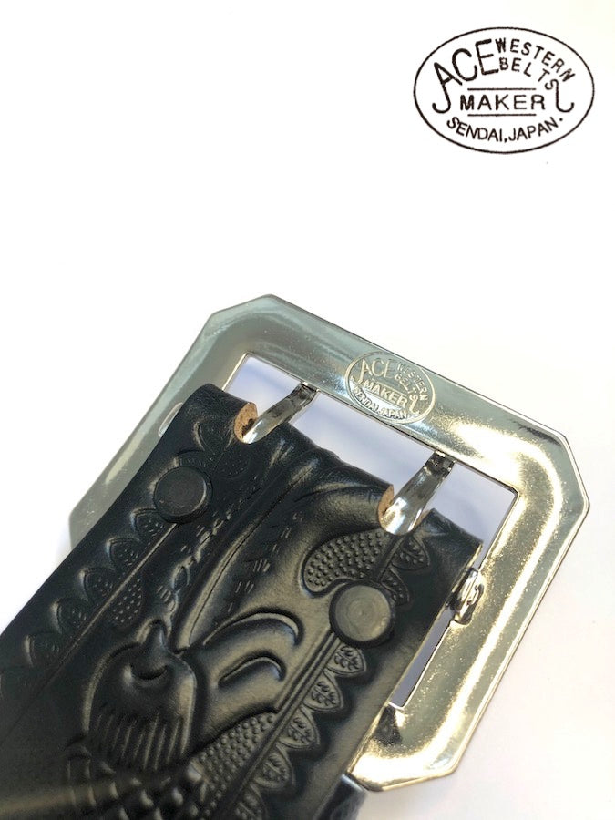 ACE WESTERN BELTS ★ Style No.900B ★ Handmade Vintage Reproduction Cowboy Western Belt - Black