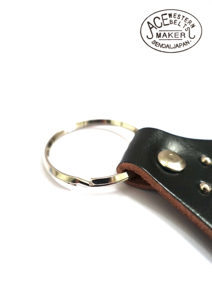 ACE WESTERN BELTS ★ Style No.NS100 ★ Handmade Vintage Studded Jeweled Key Fob - Black