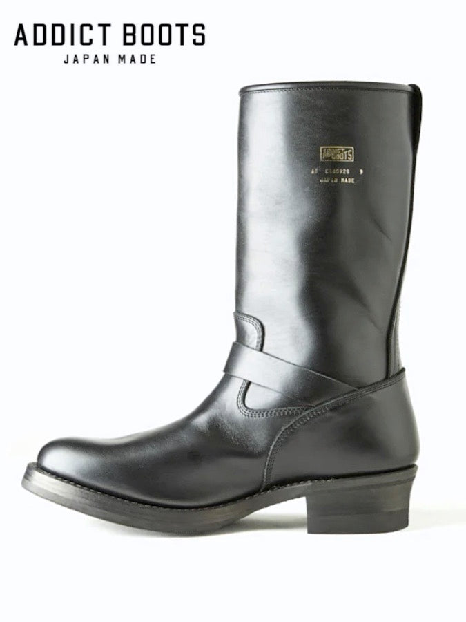 ADDICT BOOTS - AB-01H-ST HORSEHIDE ENGINEER BOOTS STANDARD - BLACK